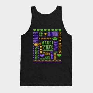 Mardi Gras Masquerade Mask Bead Parade Women Men Kids Tank Top